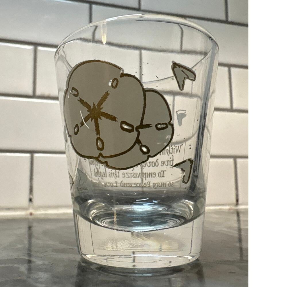 7-Up 2oz Shot Glass - clear and green with white lettering